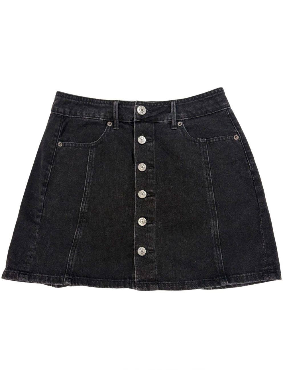 American Eagle Black Denim Mini Skirt A-Line Size 2
